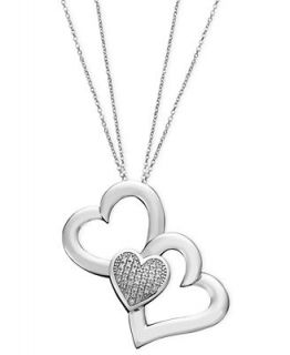 Treasured Hearts Diamond Diamond Three Heart Pendant Necklace in