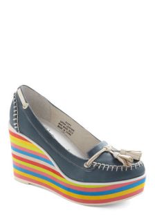 Jeffrey Campbell Loafer the Rainbow Wedge  Mod Retro Vintage Heels