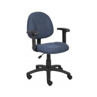 Boss Blue Deluxe Posture Chair W, Adjustable Arms BSEB316BE