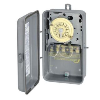 Intermatic T100 Series 40 Amp 208 277 Volt DPST 24 Hour Mechanical Time Switch with Outdoor Enclosure T104RD89