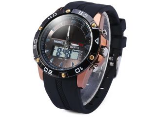 Solar Power Army LED Watch Date Day Alarm Dual movt Water Resistant Military Wristwatch for Sports