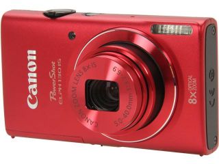 Canon PowerShot ELPH 130 IS Red 16.0 MP 8X Optical Zoom 28mm Wide Angle Digital Camera