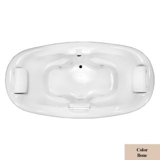 Laurel Mountain Colony Windsor 74.5 in L x 41.75 in W x 31.25 in H 2 Person Bone Acrylic Oval Drop In Whirlpool Tub and Air Bath