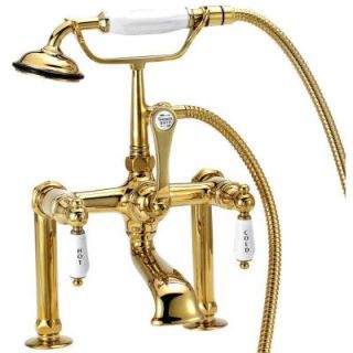 Elizabethan Classics RM03 3 Handle Claw Foot Tub Faucet with Handshower and 6 in. Risers in Oil Rubbed Bronze ECRM03 ORB