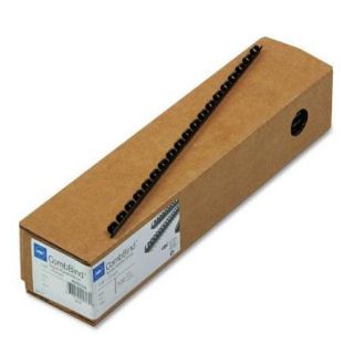 Gbc Combbind Binding Spine   0.25" Diameter   25 Sheet Capacity   Letter 8.50" X 11"   Pvc Plastic   100 / Box   Black (GBC4000020)