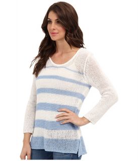 calvin klein variegated stripe pullover white iceburg