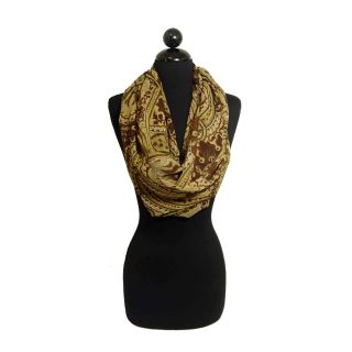 Peach Couture Womens Brown Paisley Loop Scarf   Shopping