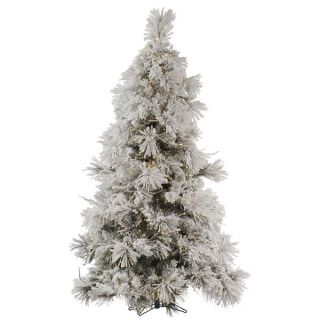 68 Flocked Pocono Pine Tree with 950 Warm White LED Mini Lights