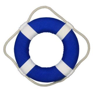 Handcrafted Nautical Decor Painted Decorative Lifering with White Bands