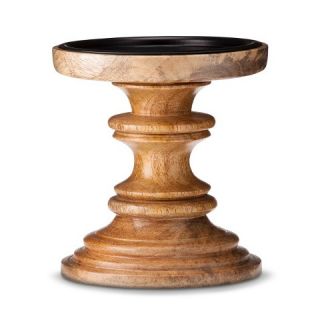 Threshold™ Short Wood Pillar Candle Holder