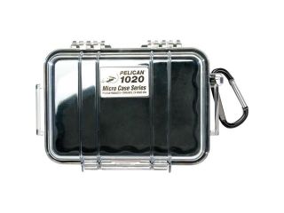 Pelican Micro Case with Clear Lid and Carabineer (Black) 1020 025 100
