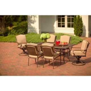 Martha Stewart Living Mallorca 7 Piece Patio Dining Set with Beige Cushions DISCONTINUED 1 10 202 DSETE