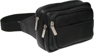 Womens Royce Leather Vaquetta Multi Compartment Fanny Pack   Black