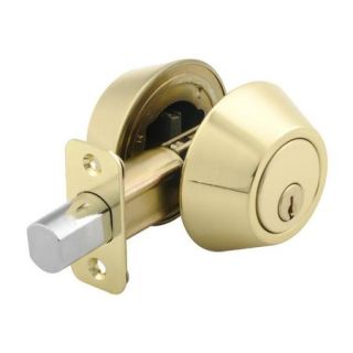 Mountain Security Deadbolt Double Cylinder, Polished Brass