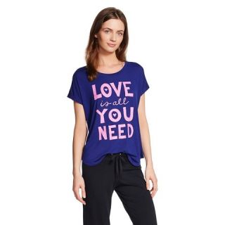 Womens Sleep Tee All You Need is Love   Navy