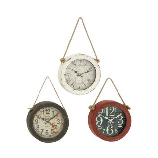 Enthrallingly Styled Metal Wall Clock (Set of 3)   17288923
