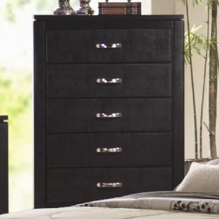Coaster Dylan Faux Leather 5 Drawer Chest with Black   201405