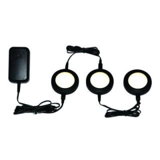 Commercial Electric Black LED Dimmable Puck Light Kit DC6376BK