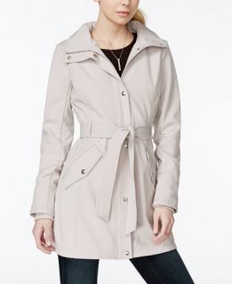 Jessica Simpson Water Resistant Hooded Soft Shell Raincoat   Coats