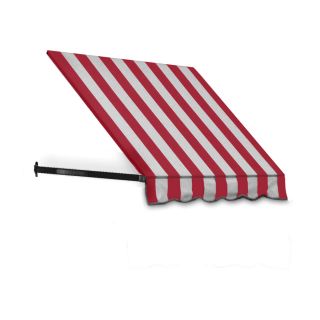 Awntech 304.5 in Wide x 36 in Projection Red/White Stripe Open Slope Window/Door Awning