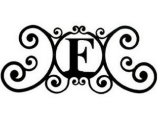 Village Wrought Iron LET F Letter F   Large