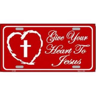 Smart Blonde LP 242 Give Your Heart To Jesus Metal Novelty License Plate