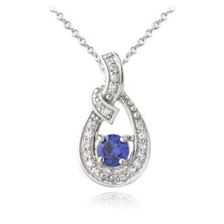 Icz Stonez Sterling Silver Tanzanite and Cubic Zirconia Infinity