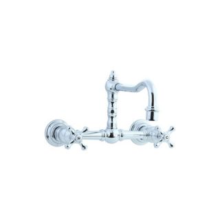 Highlands Wall Mounted Bathroom Sink Faucet with Double Cross Handles