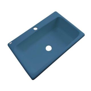 Thermocast Manhattan Drop In Acrylic 33 in. 1 Hole Single Bowl Kitchen Sink in Rhapsody Blue 48121