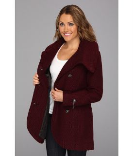 jessica simpson double breasted wool coat w hardware burgundy