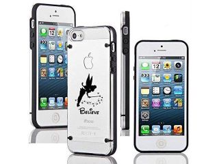 Apple iPhone 4 4s Ultra Thin Transparent Clear Hard TPU Case Cover Fairy Believe (Black)