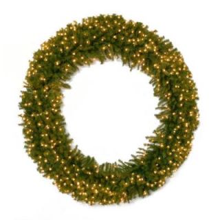 National Tree Company 72 in. Norwood Fir Artificial Wreath with 450 Clear Lights NF 72WLO