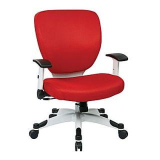 Office Star Space Seating Pulsar White Finish Frame Managers Chair, Red Fabric