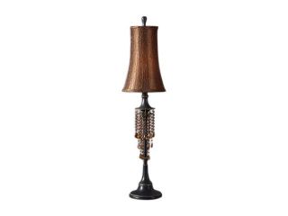 Uttermost Matthew Williams Ellenton Lamp Lightly distressed dark bronze finish with gold highlights and amber tinted glass ornaments