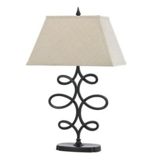 AF Lighting Candice Olson Collection, Rhythm 28 in. Oil Rubbed Bronze Table Lamp with Linen Shade 8603 TL