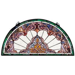 Lady Astor Demi Lune Stained Glass Window by Design Toscano