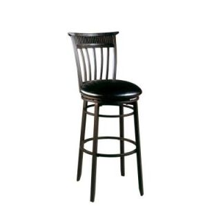Hillsdale Furniture Cottage 30 in. Swivel Bar Stool with Black Vinyl Seat in Rubbed Black 4366 830