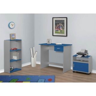 Monarch 3 Piece Kids Desk Set in Blue and Silver   I 7106
