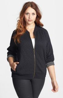 Caslon® Quilted Knit Jacket (Plus Size)