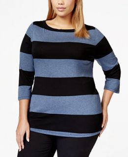 INC International Concepts Plus Size Striped Top, Only at