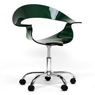 Baxton Studio Elia Acrylic Task Chair, Fixed Arms, Dark Black