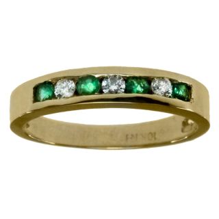Michael Valitutti 10k Gold Emerald And Diamond Ring  