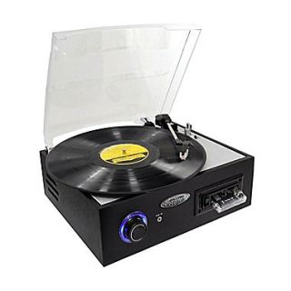 Pyle PTTC4U Multifunction Turntable With  Recording/USB to PC/Cassette Playback, 33/45/78 RPM