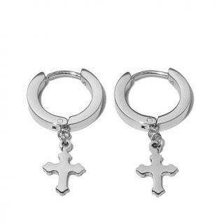 Michael Anthony Jewelry® Cross Drop Stainless Steel Hoop Earrings   7948812
