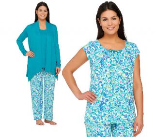 Carole Hochman Ultra Jersey Spring Bloom 4 PC Pajama Set —