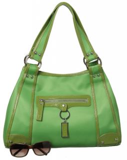 Perlina Green Leather Satchel   Shopping