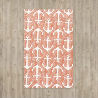 Nautical Anchors Terra Indoor/Outdoor Area Rug by Breakwater Bay