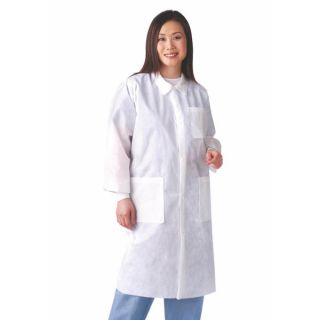 Medline White SMS Disposable Lab Coat   Small (Case of 30)   10250325