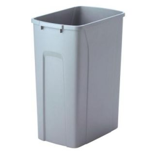 Knape & Vogt 18 in. H x 14 in. W x 9 in. D Plastic 35 Qt. Replacement Pull Out Trash Can in Gray QT35PB PT