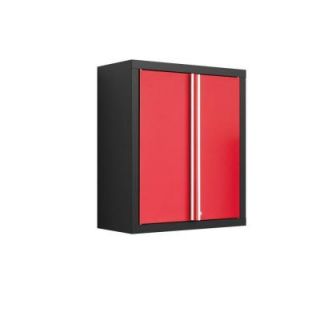 NewAge Products Bold Series 30 in. H x 26 in. W x 12 in. D 2 Door 24 Gauge Welded Steel Wall Garage Cabinet in Red/Black 35200